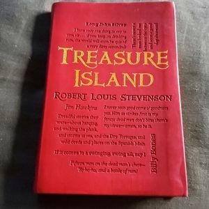 Treasure Island Leather Covered Book in Excellent Condition